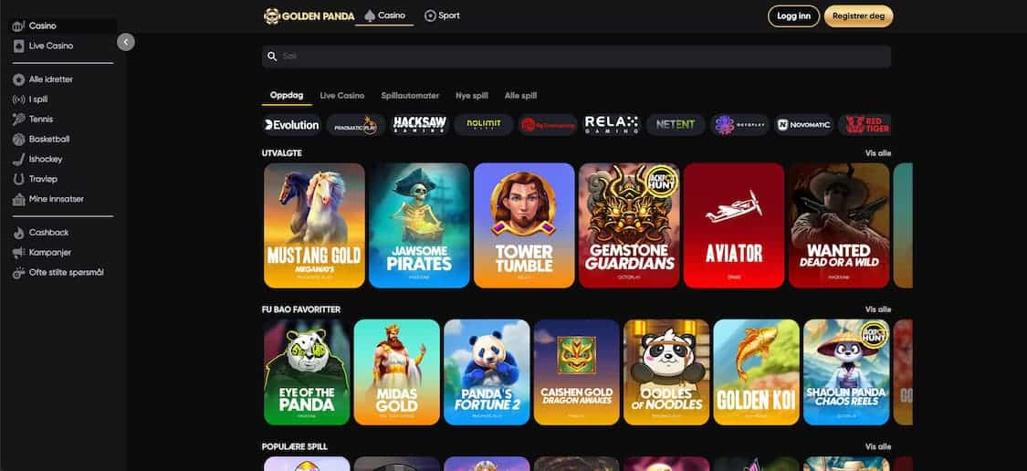 golden panda casino norge